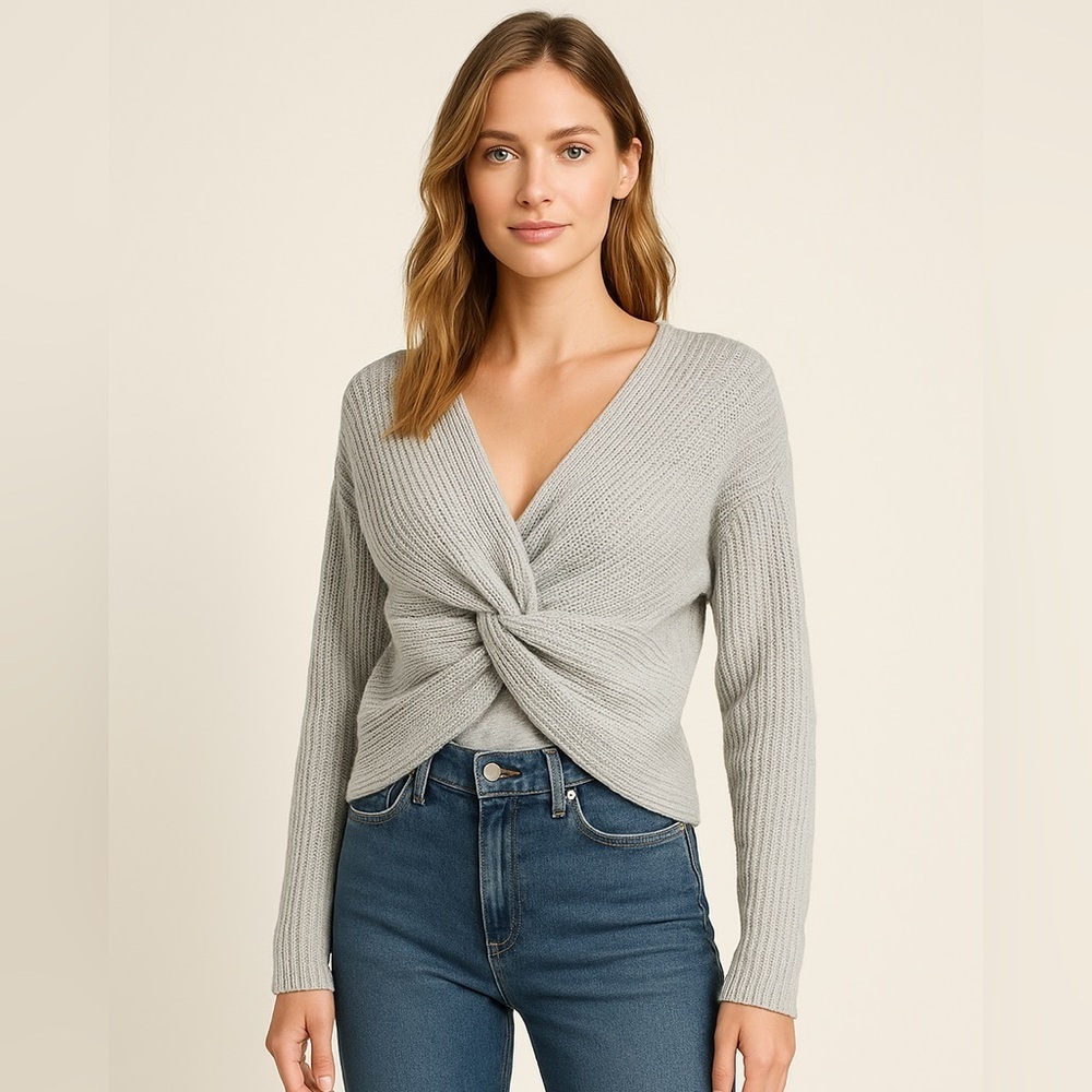 FCT Soft Gray Knit Crop Top